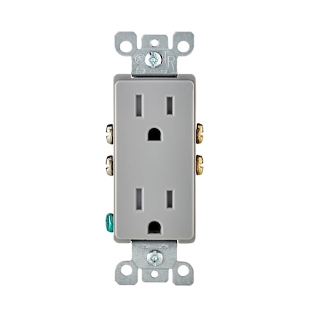 Ezgeneration 15A 125V Decora Duplex Outlet - 5-15R Light Gray EZ3302247